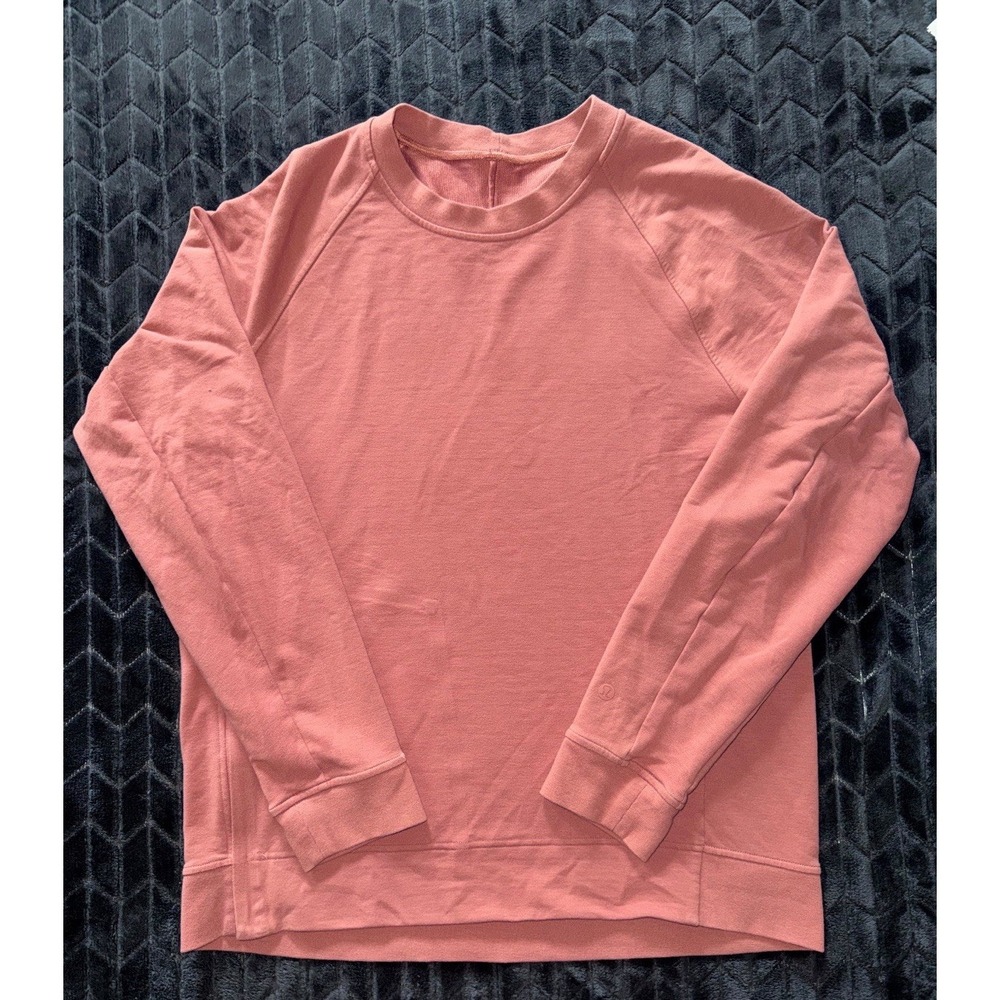 Lululemon Men's Sweatshirt Pullover City Sweat Crew Pockets Logo Dusty Rose Sz M